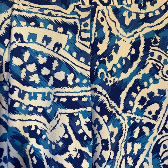 Chico's Skirt Elastic Waist Paisley Print Blue Knit Size Chico’s 2=Large Bandana - Picture 3 of 5